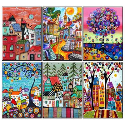 Pintura de diamantes 5D DIY 2024 nueva casa de dibujos animados kit completo de punto de cruz con diamantes bordado de diamantes decoración del hogar regalos