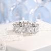 European and American Exaggerated Diamond Set Personalized Rectangular Zircon Square Ring for Women