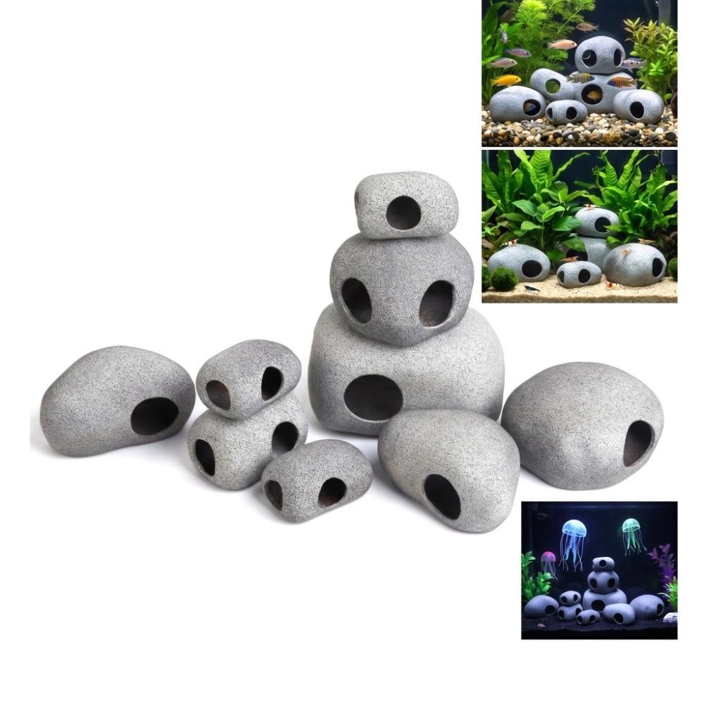 Simulation Crafts Aquarium Hideaway Rock Purple Clay Aquarium Cave Creative Fish Tank Cave