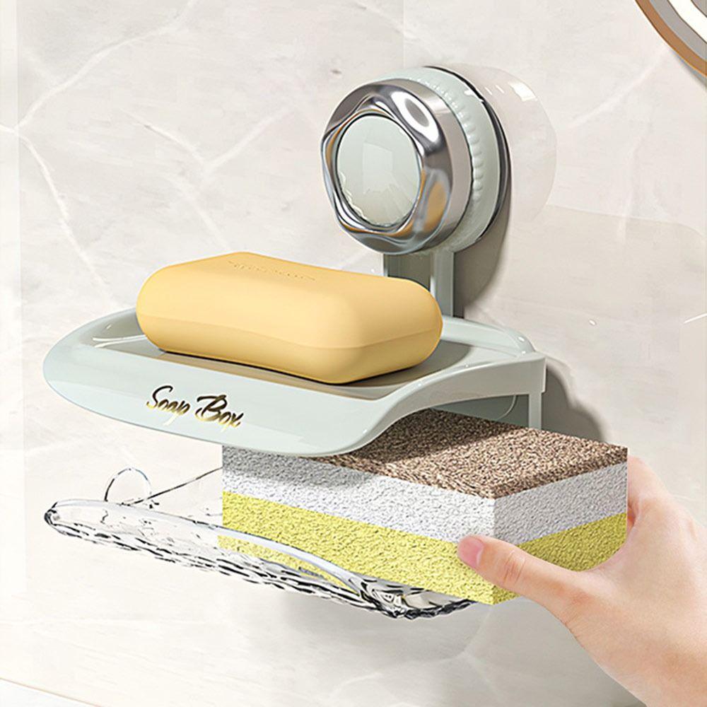 Wall Mounted Drain Soap Rack Double-layer Bathroom Storage Rack Durable Soap Box