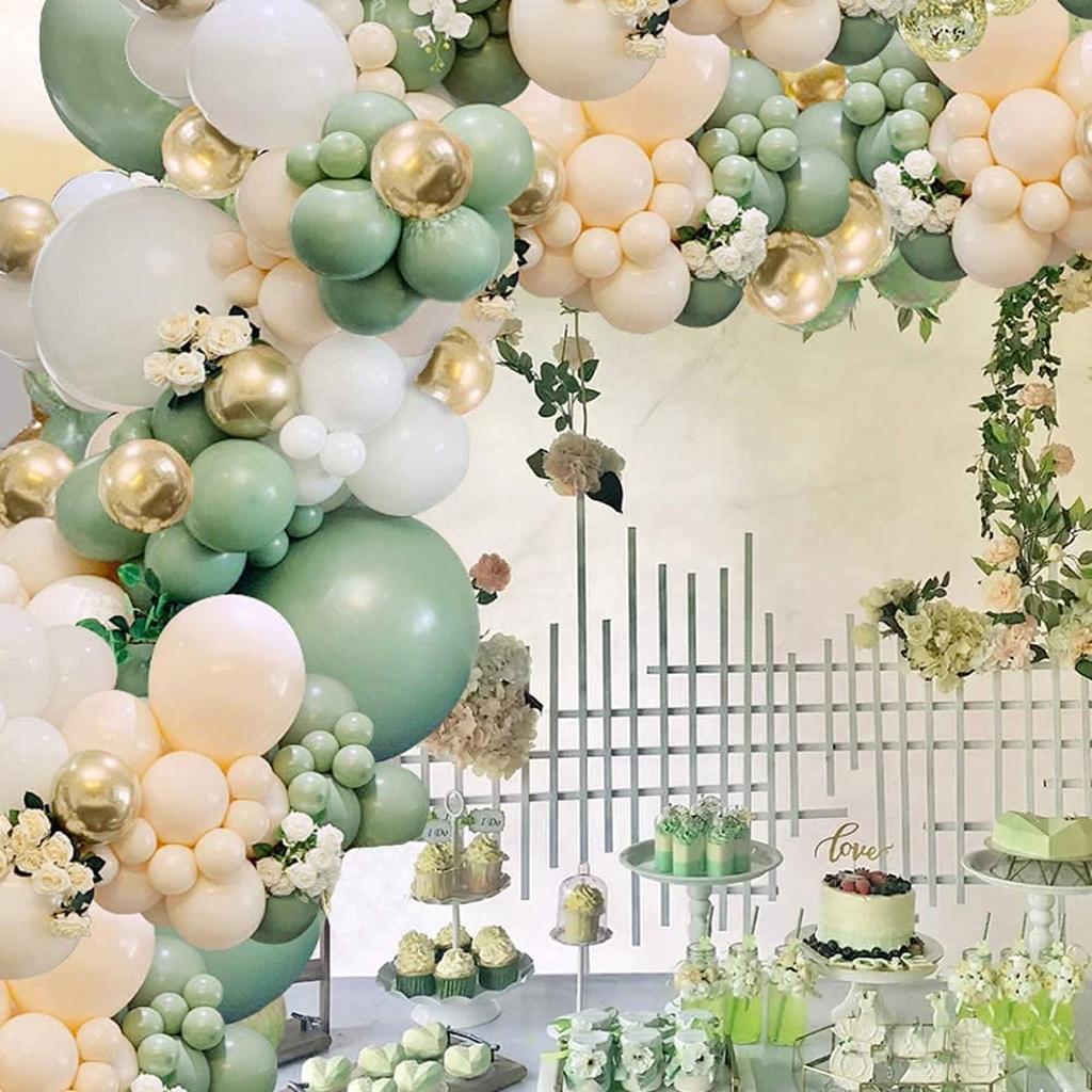 Vintage Green Balloon Garland Party Decoration, Birthday Wedding Balloon Arch Background Balloon Garland