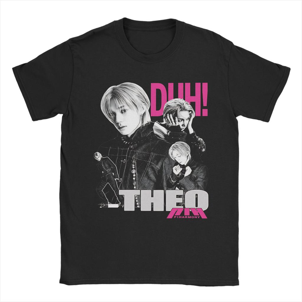 Herren Damen THEO P1harmony T-Shirts 100% Baumwolle Oberteile Lustiges Kurzarm Rundhals T-Shirt Geschenkidee T-Shirt