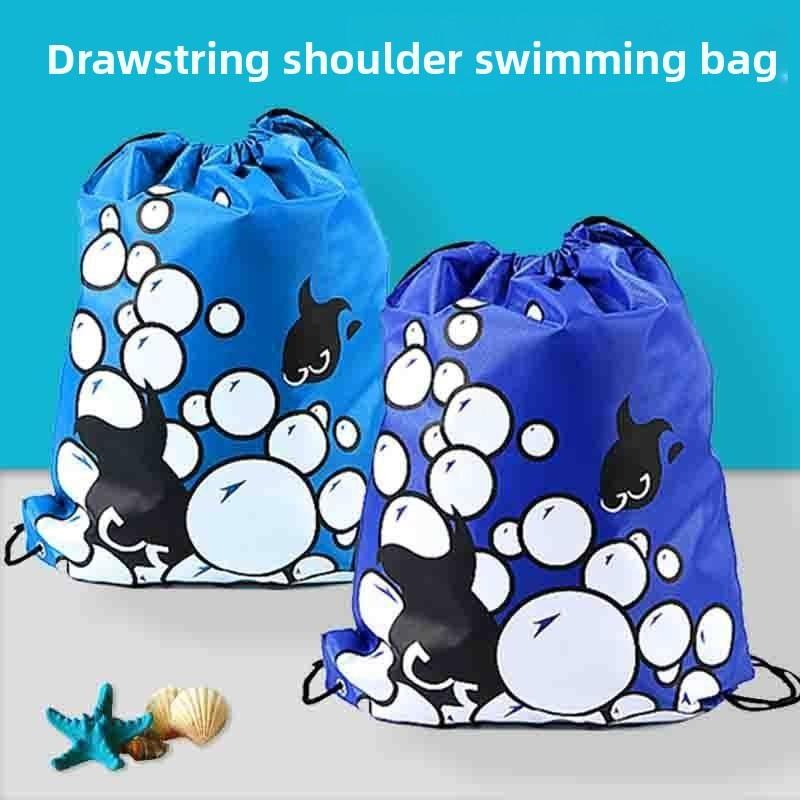 Childrens Cartoon Fish Drawstring Swim Bag With Polyester Material For Water Sports