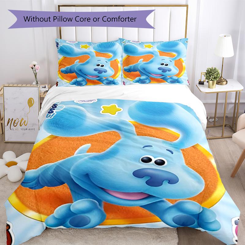 3pcs Blue's Clues Bedding Set Duvet Cover Closure Includes 1 Duvet Cover & 2 Pillowcases, Soft and Comfortable for All Seasons.