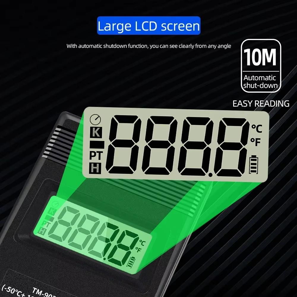 TM-902C Black K Type Digital LCD Temperature Detector Thermometer Industrial Thermodetector Meter + Thermocouple Probe