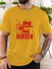 Fashion Unisexs Yellow Basic Tee Classic The Big Kahuna Burger Retro Diner Fast Food Movie Inspired Casual Short Sleeve Shirts
