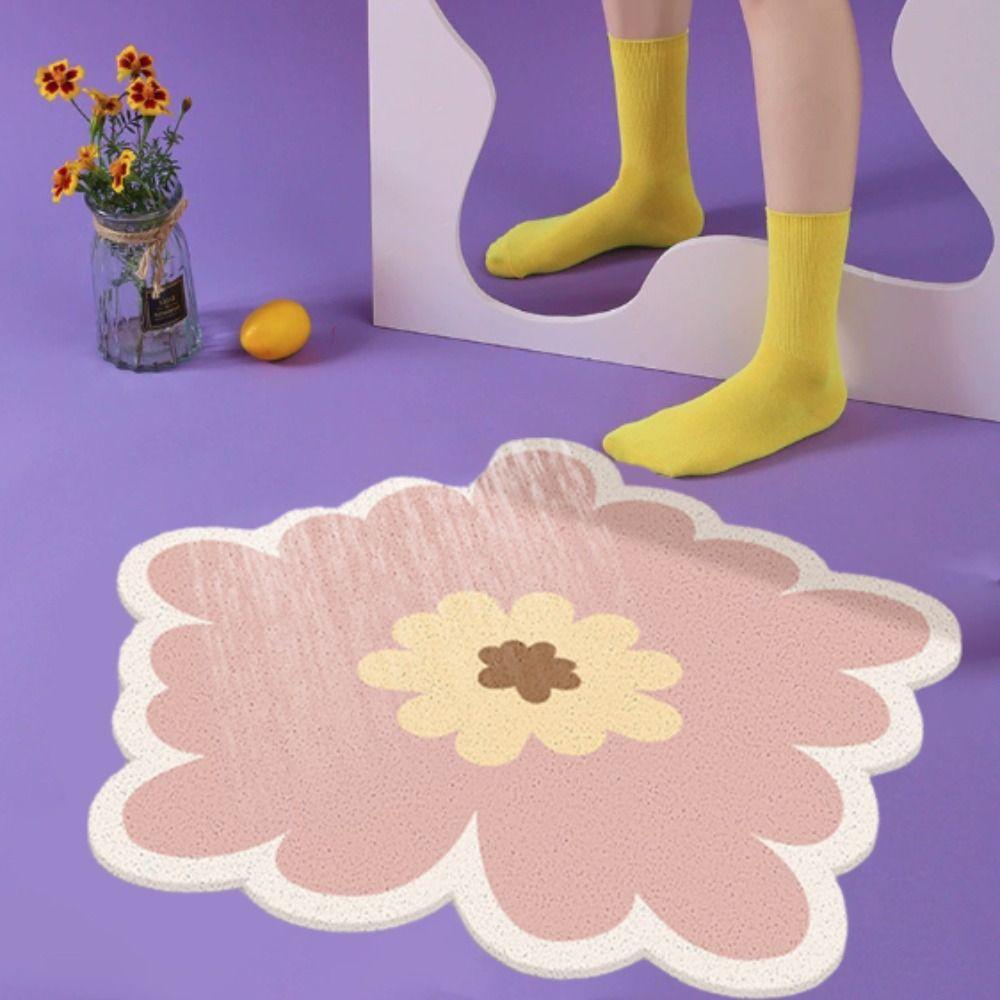 Water Absorbent Flower Shape Bath Mat Non Slip Floor Mat Home Decoration Bathroom Rug  Shower