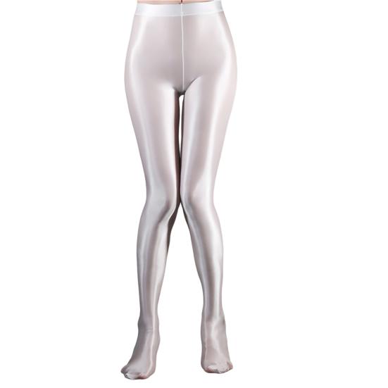 Stage Performance Leggings Glossy Shiny High Waist Fitness with Socks Stage Show Skinny Smooth Surface Yoga Trousers Women Clothing