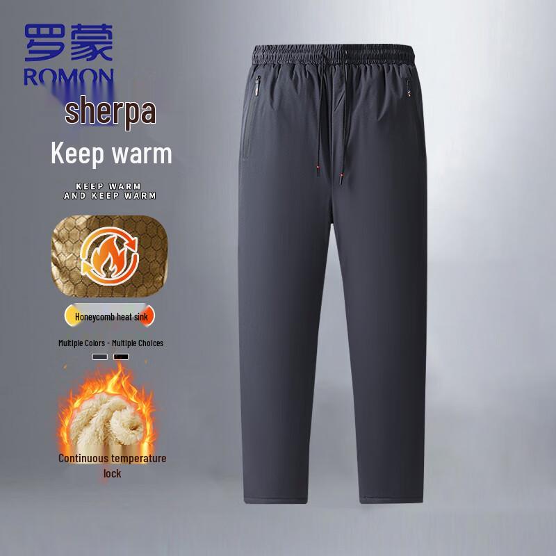 

Romon Men s Lamb Fleece Lined Straight Leg Pants 6XL