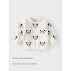 David Bella Half-Velvet Sweater Pullover 2026 Winter Girls' and Boys' Long-Sleeved Warm Panda Knitted Top