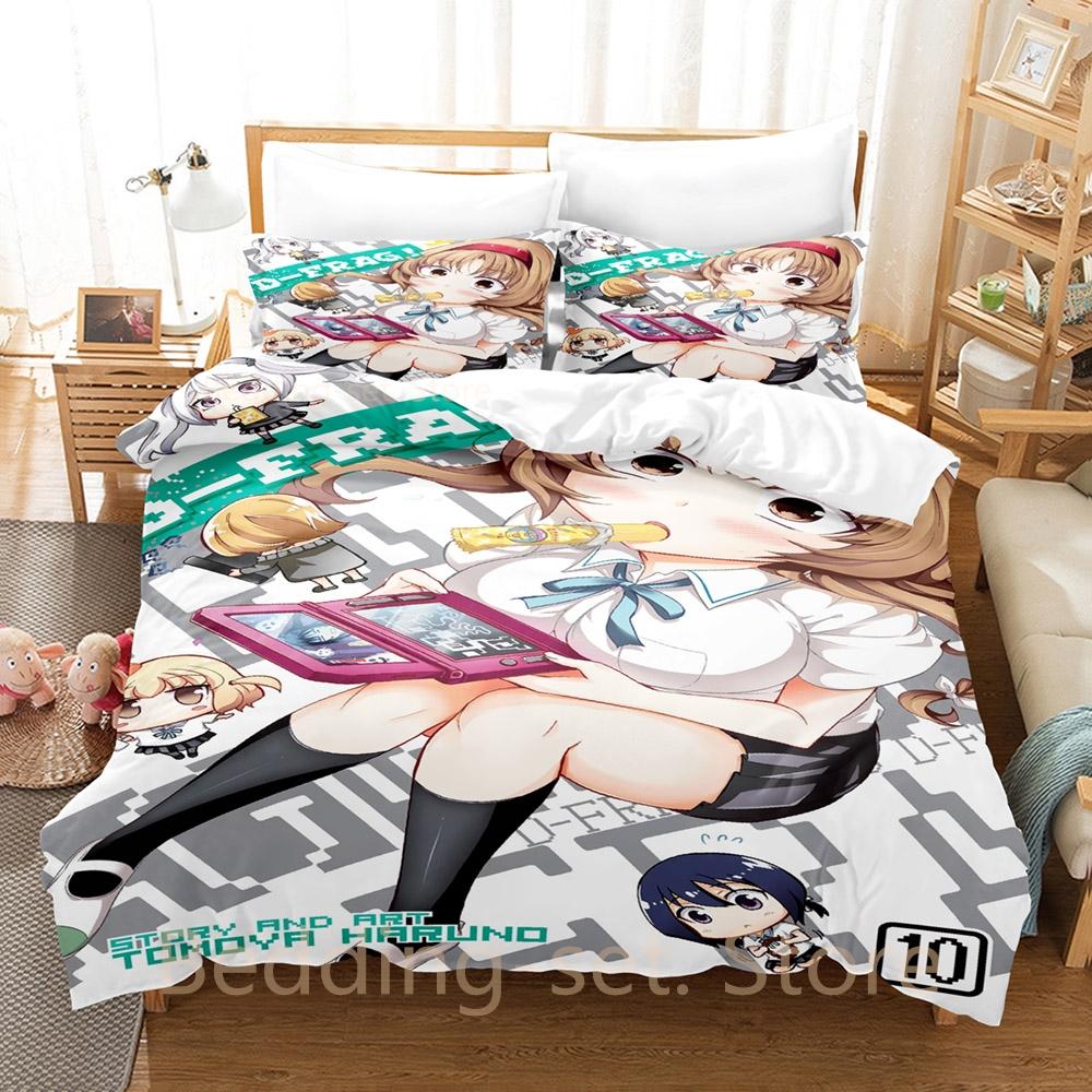 3d Print Anime D-Frag! Bedding Set Duvet Cover Comforter Bed Set Quilt Cover Pillowcase King Queen Twin Size Boys Girls Adult