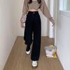 Women's High Waist Plus Size Wide Leg Jeans - Korean Style, Slimming Loose Fit, Summer To Autumn Wear