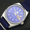 MENS VINTAGE SEIKO 5 AUTOMATIC REFURBISHED JAPAN BLUE COLOR DIAL WATCH a440654-4 Sk-a440654