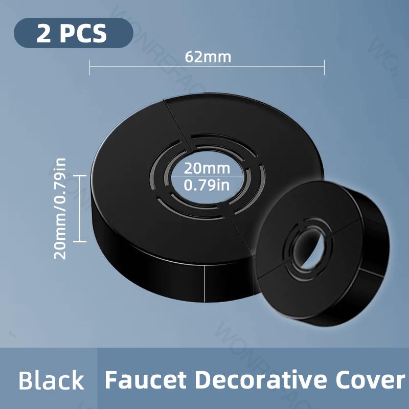 

2PCS Split Pipe Decorative Cover Adjustable Faucet Decorative Sleeve Customizable Cutting Chrome Finish Bathroom Accessories