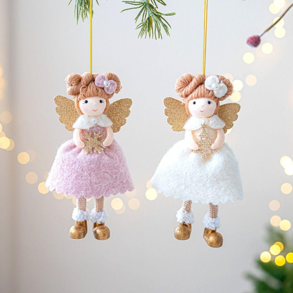 Cloth Christmas Angel Doll Drop Ornaments Angel Girl Plush Toy Pendant Hanging Pendant Christmas Girl Pendant Festival Decor