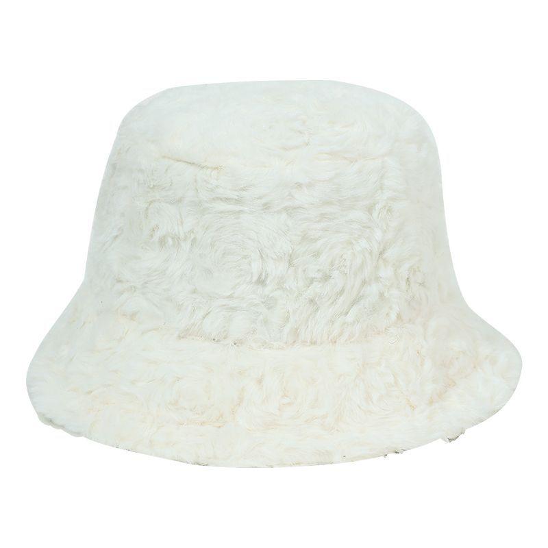 Winter Soft Wool Lamb Wool Pot Hat Solid Color Light Board Lamb Wool Bucket Hat Curly Wool Ear Protection Warm Hat