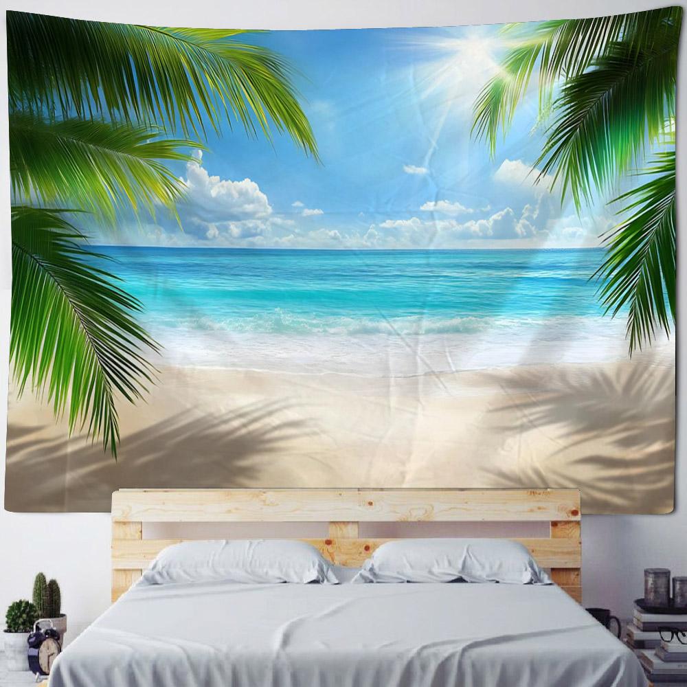 Sea View Tapestry Wall Hanging Bohemian Home Decoration Polyester Fabric Used For Living Room, Bedroom, Dormitory, Fast Shipping