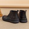Women's Boots Autumn Winter New Flat-bottomed Round Head Casual Retro Soft-soled Soft-faced Ankle Boots Women's Large-size41-43