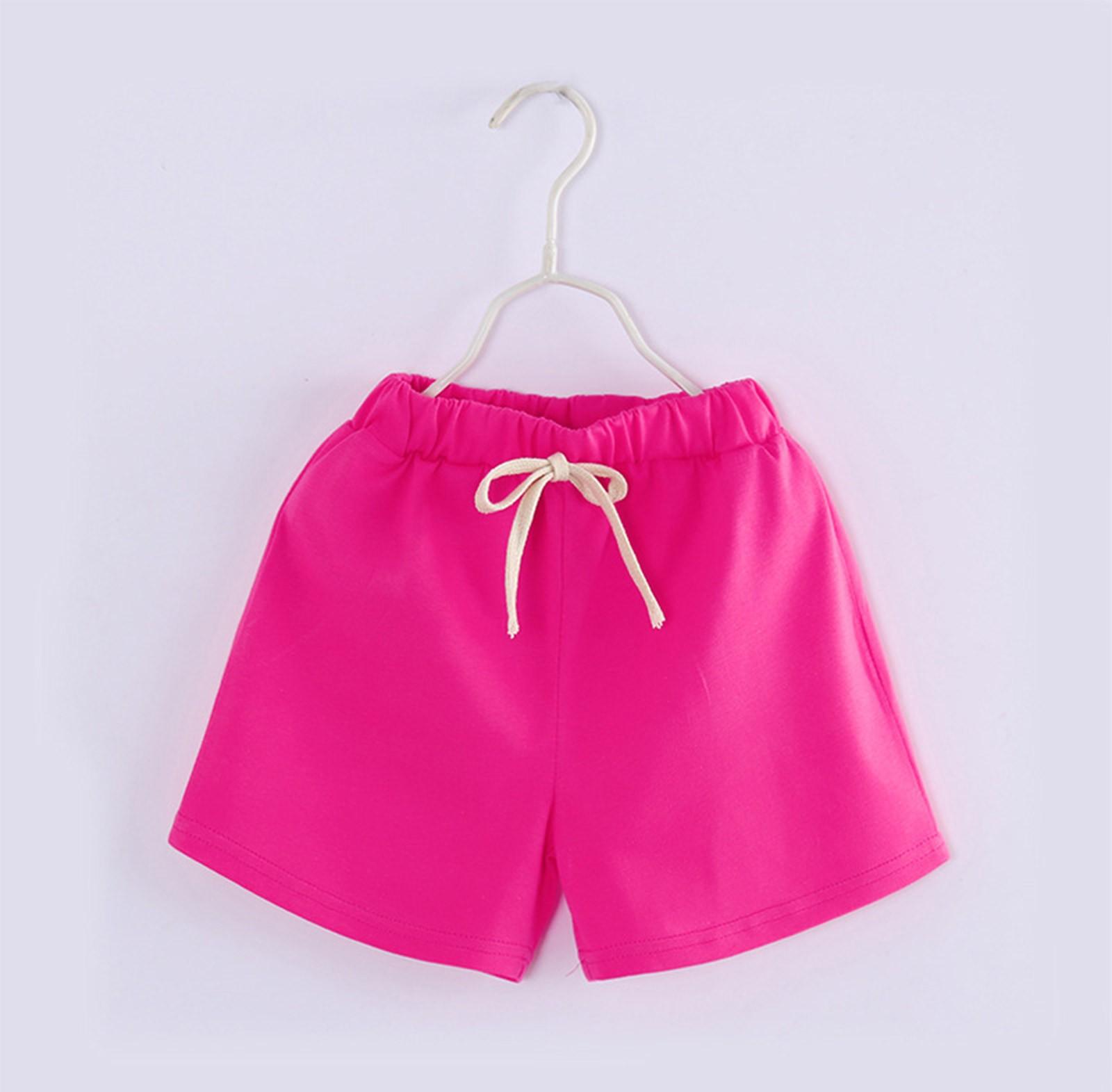 

Детские однотонные шорты - Candy Tone Basic Casual 110 горячий розовый