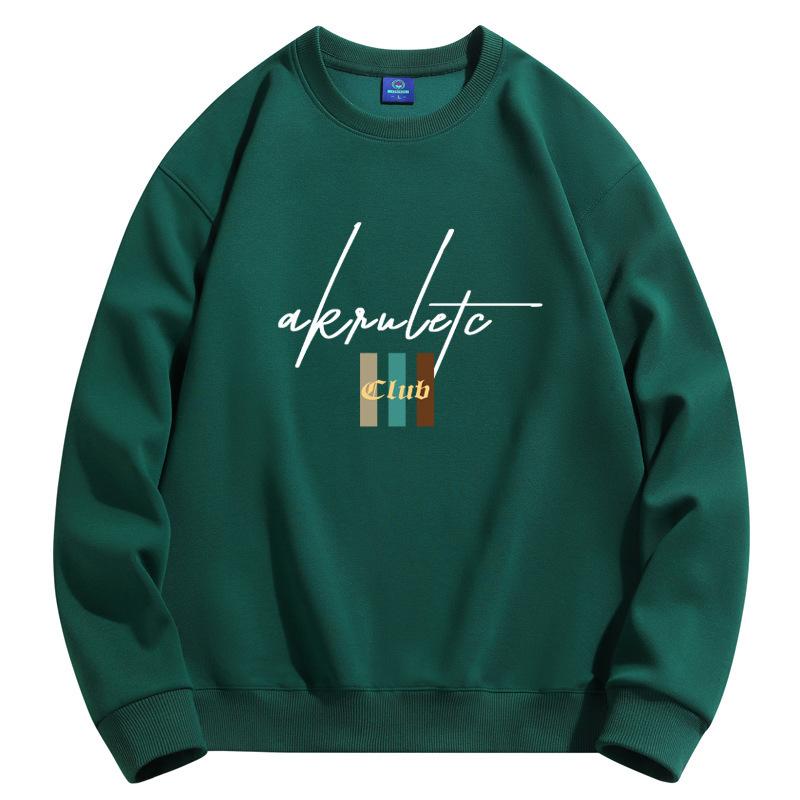 

Мужская модная толстовка с круглым вырезом, модная повседневная толстовка с длинным рукавом, большой размер 5XL темно-зеленого