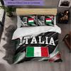 Italy Football Pattern 3 Pieces Bedding Set Soft Microfiber Duvet Cover with Pillow Cases for Bedroom