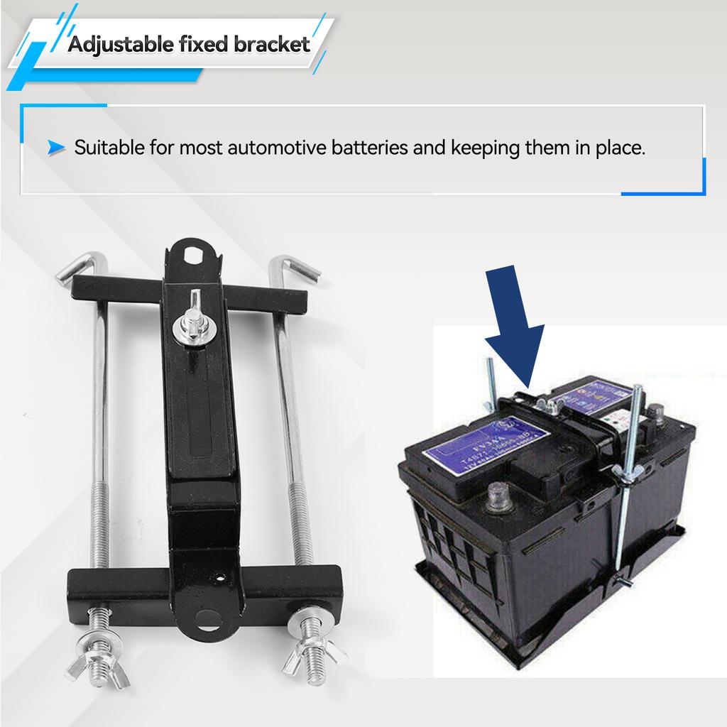 Verstellbare Auto Querträgerhalterung Korrosionsbeständigkeit Querträger Batteriehalter Verdickter Querträger Batterie Ablageregal für Auto SUV
