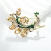 Fashion Rhinestone Colored Peacock Brooches For Women Clothing Coat Jewelry Accessries Gifts
