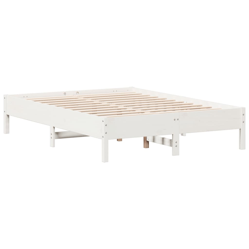 Vidaxl Rama Łóżka Bez Materaca, Biała, 120X190 Cm, Lite Drewno Sosnowe