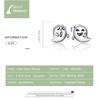 Bamoer Oxidized Silver Stud Earrings for Women Little Devil Ghost Jewelry Gift for Girl 925 Sterling Silver Jewelry