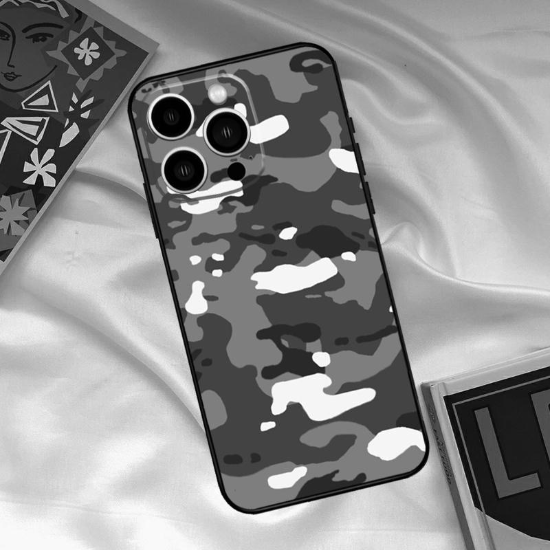 Night Dark Camo Military Camouflage Phone Case For iPhone 15 14 12 11 13 16 17 Pro Max 15 16 Plus 13 Mini 16e 17 Air Funda Cover