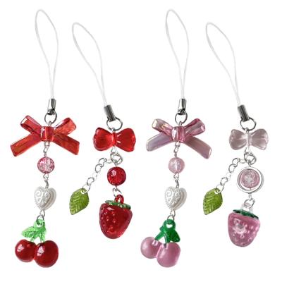Backpack Decoration Cherry Bowknot Keyholder Women Girl Jewelry Ornament