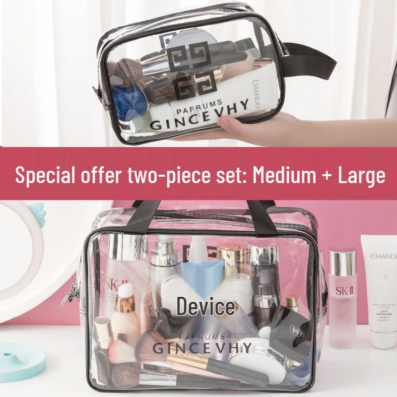 Transparent Waterproof Cosmetic Bag - Large Capacity Travel Toiletry Organizer for Women