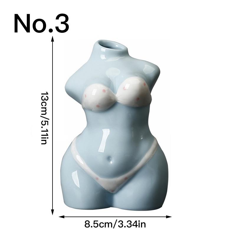 Creative Body Vase Indoor Home Decoration Ornaments Ceramic Hydroponic Vase Plant Pot Gardening Supplies