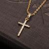 Luxury Zircon Cross Pendants Necklace Fashion Light Golden Silver Color for Men Women Jewelry Chain Accessory