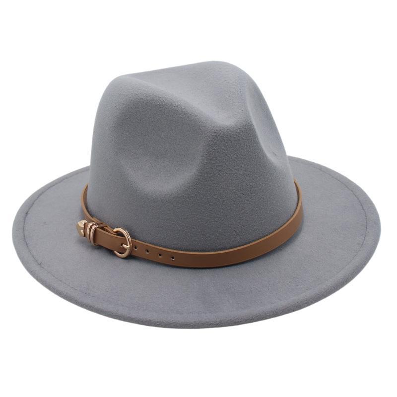 Europe And The United States New Top Hat British Party Jazz Hat Fedora Foreign Trade Woolen Felt Hat Big Brim Trendy Hat