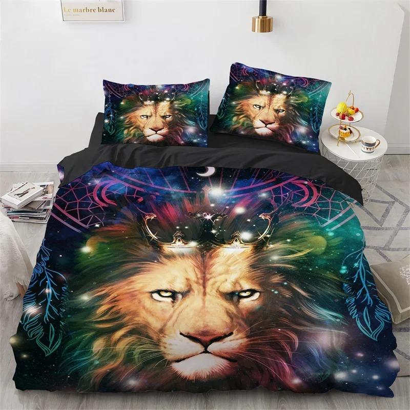 3D Animal Duvet Cover Microfiber Wolf Fox Elk Bedding Set Wild Animals Comforter Cover King Queen For Teen Adults Bedroom Decor