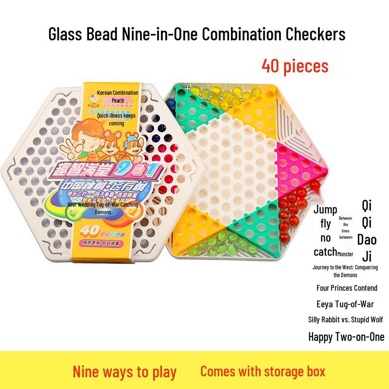 Classic Checkers & Marbles Set: Large Glass & Plastic Pieces for Adults & Kids, Old-Fashioned Flying Chess, Educational Fun.