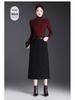 Chic High-Waisted Wool Blend Slit Skirt – 2026 Autumn/Winter Elegant Korean Style
