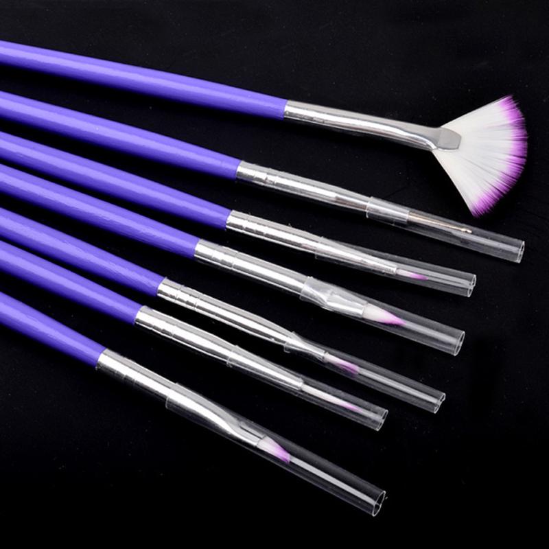 7 Pcs/set Nails Painting Pen Brushes Nail Art Decorations UV Gel Polish Brush Set