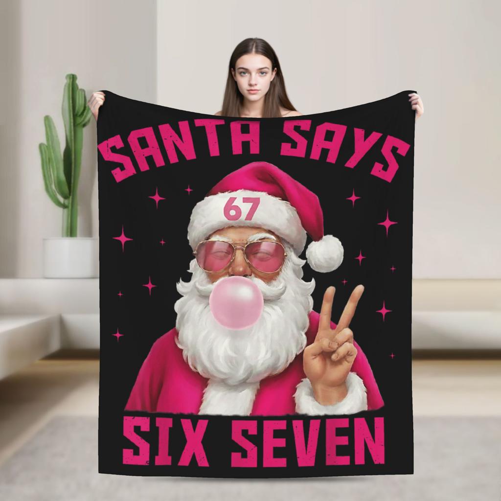 Super Soft Blanket Decorative Funny 67 Six Seven Meme Ice Cream Throw Blanket  Flannel Bedspread For Couch Chair Sofa Bed Cover