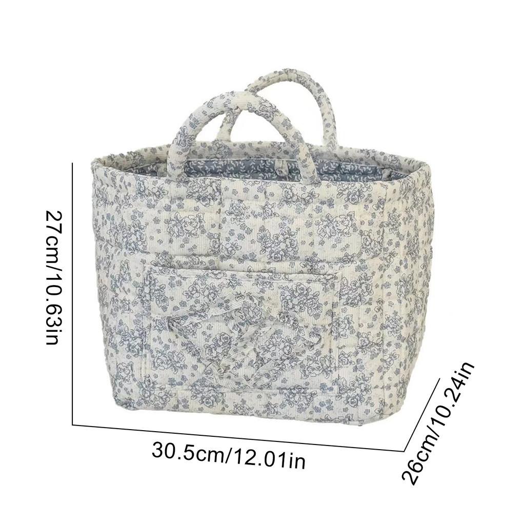 Boho Foldable Floral Organizer Bin Large Capacity Collapsible Laundry Nursery Hamper with Handles for Clothes and Sundries