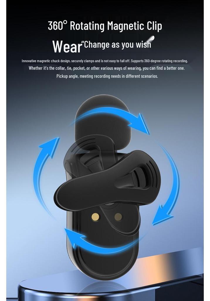 Dual Wireless Lavalier Mic Set with Magnetic Connection, Battery Display, Charging Case, Noise Reduction, Ideal for Live Streaming & Recording
