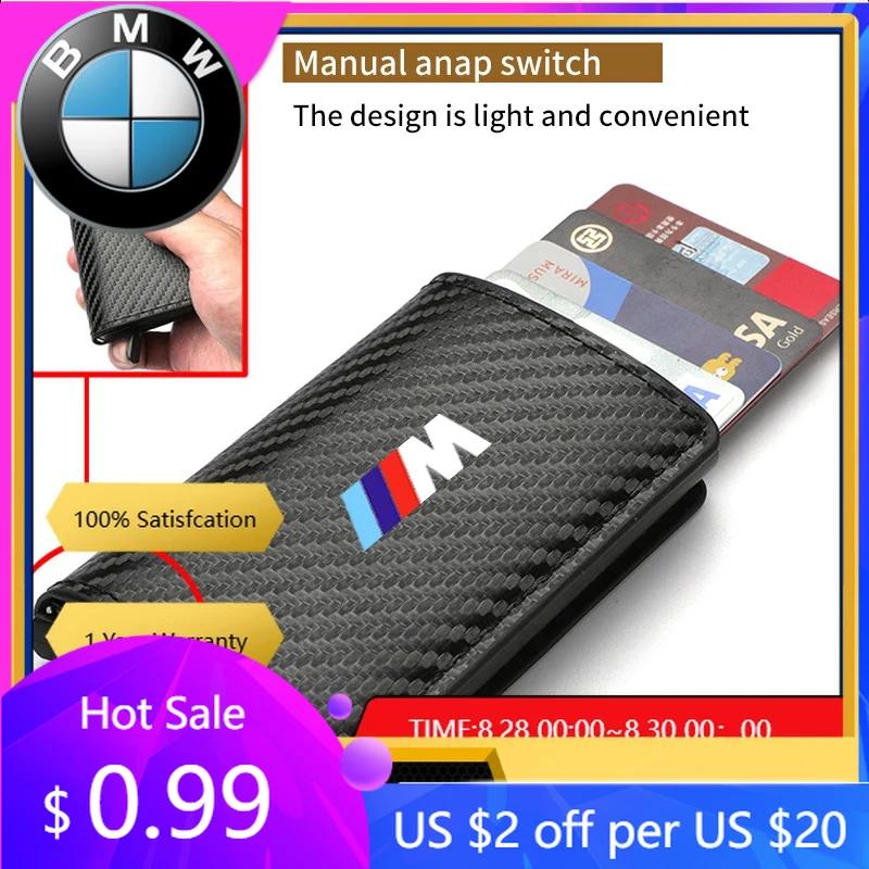 BAGD7 Car Sticker Hot 2025 Hot For BMW Car Carbon Fiber Card Holder Wallet Bank Cardholder For BMW Performance F10 F40 E92 E91 G20 G30