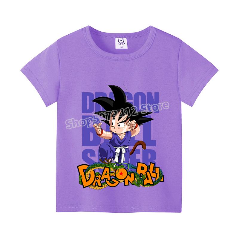 Dragons Ball Z T-shirt Goku Cartoon Anime Figures Short Sleeves Casual Kid Tee Y2K Round Neck Top Boy Summer Child Clothing Gift