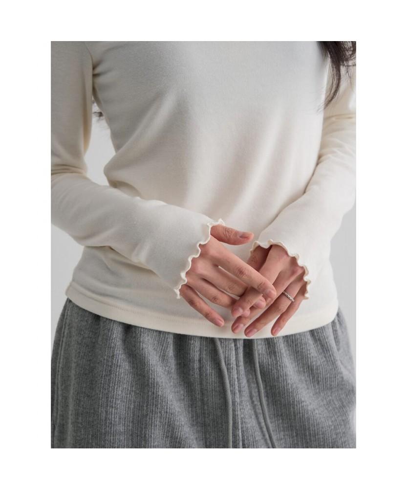 8SECONDS Soft Turtleneck Long Sleeve T-Shirt - Ivory