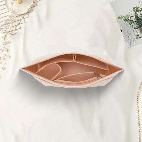 Geantă din pâslă căptușită cu inserție Se potrivește cu designul cu mai multe buzunare Champ Tote cu buzunare pentru cupe cu fermoar Geanta cosmetică Separator pentru geanta Inserție pentru geanta de umăr