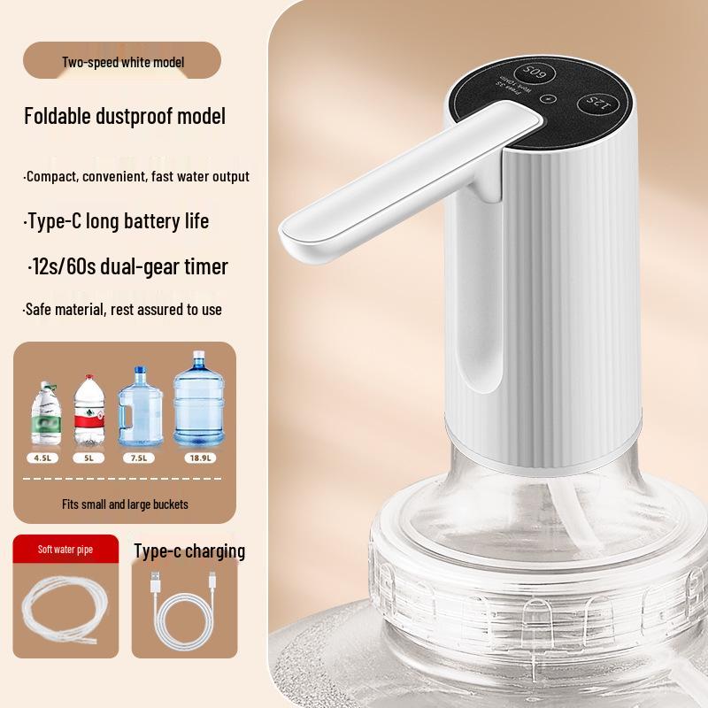 Electric Folding Water Dispenser: Automatic Rechargeable Hand Pump for Bottled Water