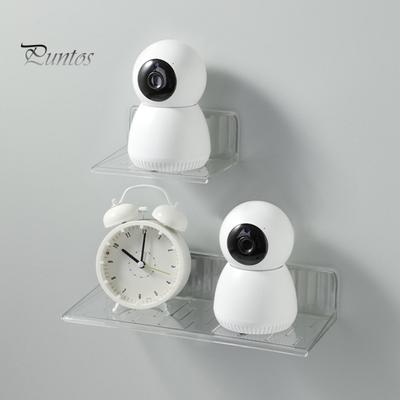 Transparent Wall Mount Shelf No Drill Anti Slip Great Load Bearing Bathroom Living Room Storage Rack