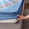 3-Piece Vibrant Blue Mandala Bohemian Fitted Sheet Set - Soft Breathable HD Printing Bedding for Home Dorm - Includes 1 Fitted