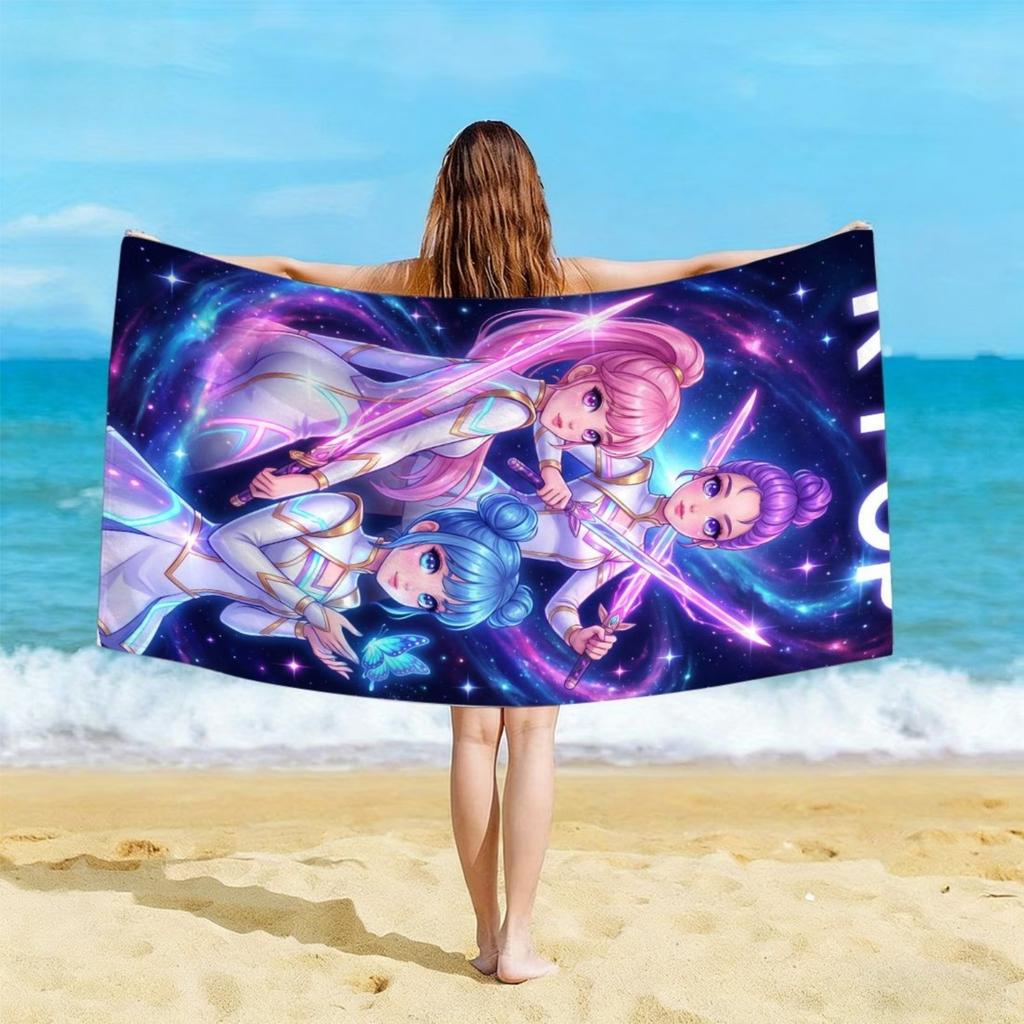 1pc Microfiber Beach Towel for Beach Swimming,K Pop Group Style Print Microfiber Beach Towel for Adults/Children